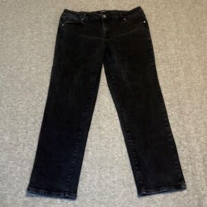 Jordache Black High Rise Straight Leg Jeans Womens Size 16